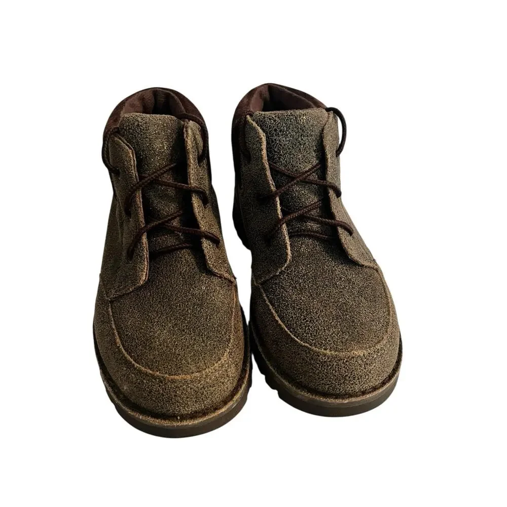 New UGG Australia Orin Bomber Boots •Boy 1• Lace Up Teak Brown Winter Ankle